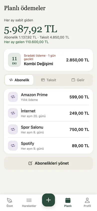 Planlı ödemeler